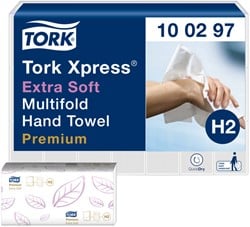Handdoek Tork H2 Xpress Premium multifold 2-laags 212x340mm 21x100 vel wit 100297