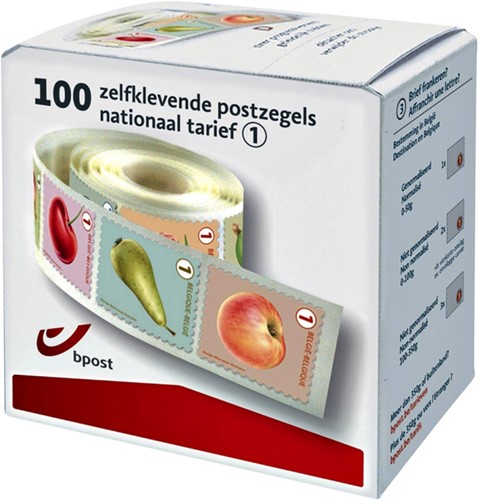Postzegel Belgie Waarde 1 zelfklevend doos à 100 stuks