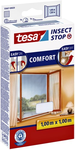 Insectenhor tesa® Insect Stop COMFORT raam 1x1m wit-2