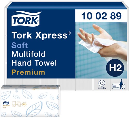 Handdoek Tork Xpress H2 multifold Premium 2-laags wit 100289-4