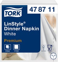Dinnerservetten Tork Premium LinStyle® 1-laags 50st wit 478711-4