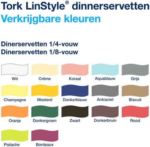 Dinerservet Tork Linstyle Premium 1/4 vouw 1-laags 390x390mm 50vel wit 478711-3