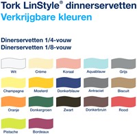Dinnerservetten Tork Premium LinStyle® 1/8 gevouwen 1-laags 50 st wit 478145-3