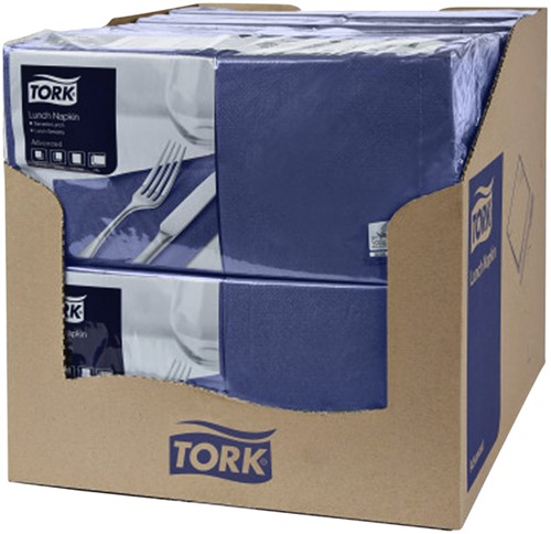 Servetten Tork 2-laags 1/4 gevouwen 200 stuks donkerblauw 477215-3