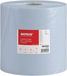 Poetspapier Katrin Industrial extra groot 3-laags 1000 vel blauw 464262