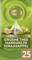 Thee Lipton Exclusive Groene thee Mandarijn 25 piramidezakjes