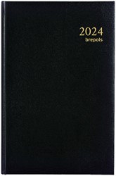 Agenda 2024 Brepols Saturnus Luxe 1dag/1pagina zwart