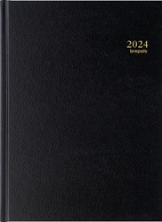 Agenda 2024 Brepols Bremax Santex A4 1dag/2pagina's 8 kolommen zwart