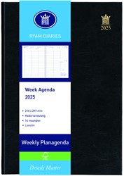 Agenda 2025 Ryam Weekly Mundior 7dagen/2pagina's zwart