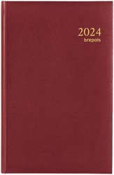 Agenda 2024 Brepols Saturnus Luxe 1dag/1pagina bordeaux
