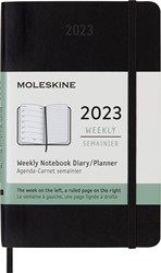 Agenda notitieboek 2023 Moleskine 12mnd Pocket soft cover zwart