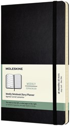 Agenda notitieboek 2022-2023 Moleskine 18mnd Large hard cover zwart