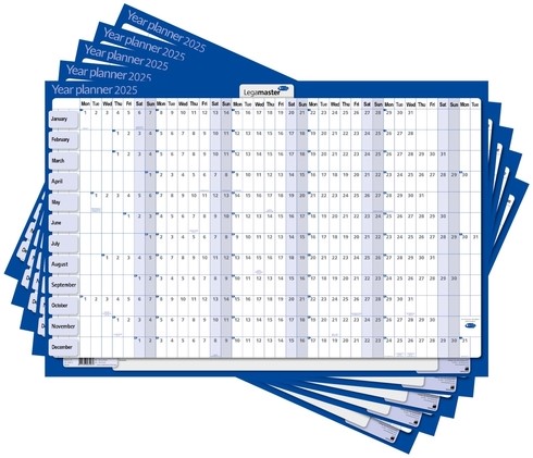 Jaarplanner 2025 Legamaster 90x60cm horizontaal gelamineerd en oprolbaar Engelstalig-2