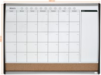 Whiteboard Nobo magnetische planner met prikbord van kurk 585x430mm-2