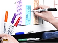 Whiteboardmarker Bic Velleda 1744 rond medium assorti kartonnen etui à 4 stuks-2