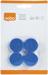 Magneet Nobo 30mm 700gr blauw 4 stuks