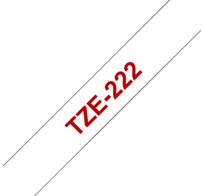 Labeltape Brother P-touch TZE-222 9mm rood op wit-2