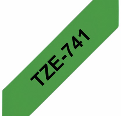 Labeltape Brother P-touch TZE-741 18mm zwart op groen-2