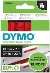 Labeltape Dymo D1 45807 720870 19mmx7m polyester zwart op rood