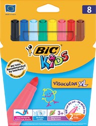 Kleurstift BicKids Visacolor XL ECOlutions blister à 8 stuks assorti