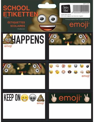 Schooletiketten Emoji boys 
