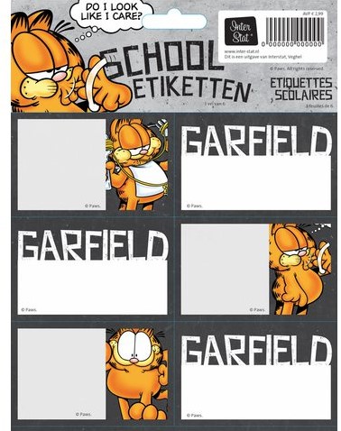 Schooletiketten Garfield boys 
