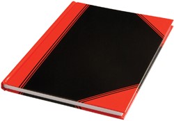 Notitieboek zwart/rood A5 lijn 70gr 96vel