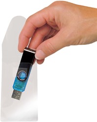 USB hoes 3L 52.5x90mm met sluiting zelfklevend transparant