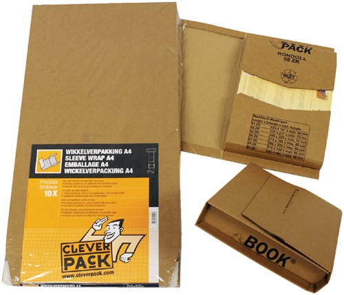 Wikkelverpakking CleverPack ringband zelfklevend bruin pak à 10 stuks-2