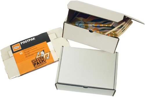 Postpakket CleverPack golfkarton 330x300x80mm wit pak à 5 stuks-3