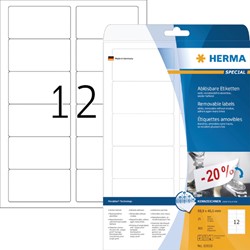 Etiket HERMA 10010 88.9x46.6mm verwijderbaar wit 300stuks