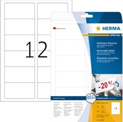 Etiket HERMA 10010 88.9x46.6mm verwijderbaar wit 300stuks