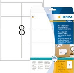 Etiket HERMA 10018 99.1x67.7mm verwijderbaar wit 200stuks