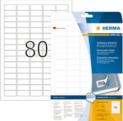 Etiket HERMA 10003 35.6x16.9mm verwijderbaar wit 2000stuks