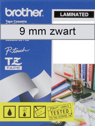Labeltape Brother P-touch TZE-121 9mm zwart op transparant-3