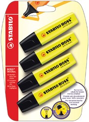 Markeerstift STABILO BOSS Original 70/24 geel blister à 4 stuks