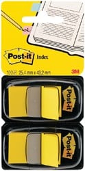 Indextabs Post-it 680 25.4x43.2mm duopack geel 2x50 tabs