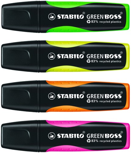 Markeerstift STABILO GREEN BOSS 6070/4 assorti etui à 4 stuks-2