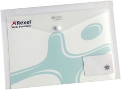 Enveloptas Rexel ice A4 + visitekaart transparant 5 stuks