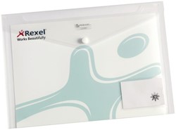 Enveloptas Rexel ice A4 + visitekaart transparant