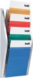 Folderhouder Helit wand 4x A4 zilver