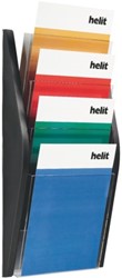 Folderhouder Helit wand 4xA4 zwart