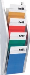 Folderhouder Helit wand 4x A5 zilver