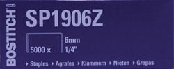 Nieten Bostitch SP1906Z staal 6mm rechte rug 5000 stuks