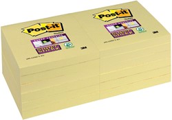 Memoblok 3M Post-it 654 Super Sticky 76x76mm geel