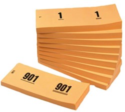 Nummerblok 42x105mm nummering 1-1000 oranje 10 stuks