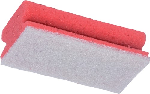 Schuurspons Cleaninq met greep 140x70x42mm rood/wit 5 stuks-2