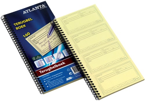 Terugbelboek Djois Atlanta recycled papier 74x128mm 160 notities 40vel