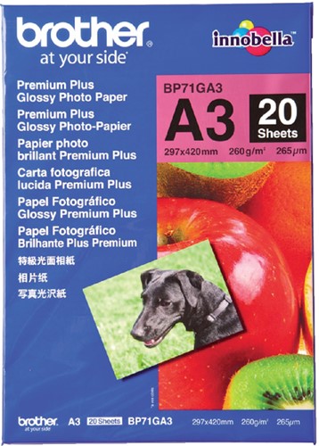 Fotopapier Brother BP-71 A3 260gr glossy 20 vel