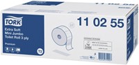 Toiletpapier Tork Mini jumbo T2 premium 3-laags 12x120mtr wit 110255-3